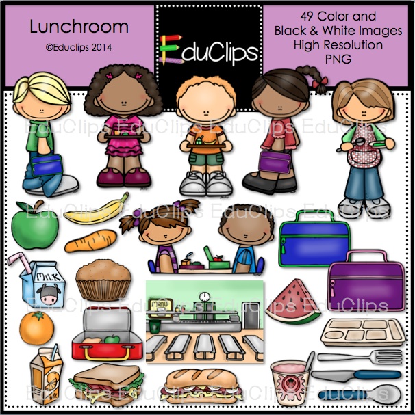 Lunchroom Clip Art Bundle  Color And B W    Welcome To Educlips Store