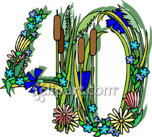 Number 40 Clipart Number 40 Made Of Flowers