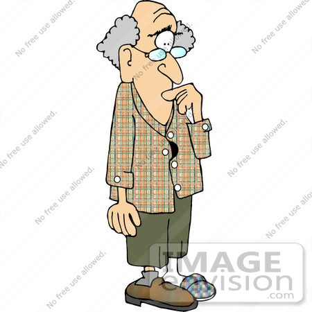 Old Forgetful Man Missing A Shoe Clipart    18879 By Djart   Royalty