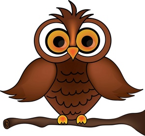 Owl Clipart Image   Wise Old Owl   Cartoon Owl On A Tree Branch