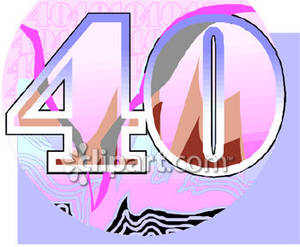 Retro Number 40   Royalty Free Clipart Picture