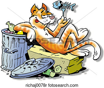 Stock Image Of Cat Feline Alley Cat Stray Cat Garbage Garbage Can    