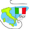 The Italian Peninsula And Flag   Royalty Free Clipart Picture