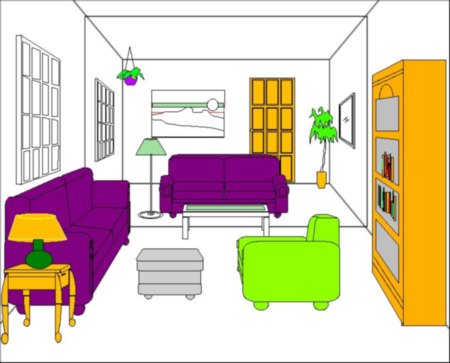 Tidy Bedroom Clipart Tidy Living Room In The