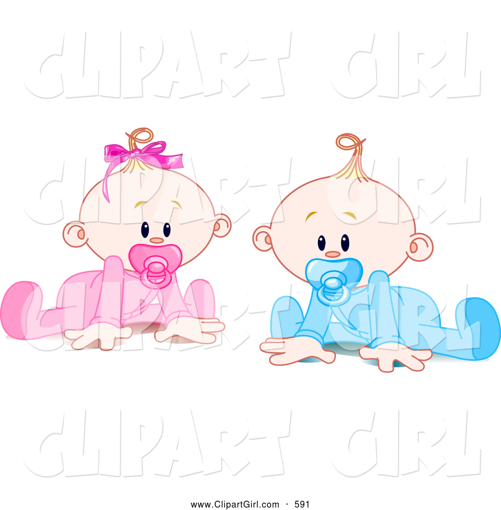 Twin Baby Girls Clip Art