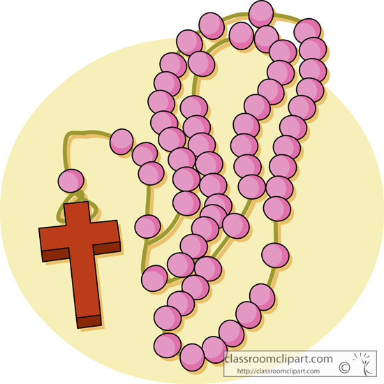 Christian Clipart   Pink Rosary Beads 226   Classroom Clipart