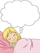 Dreaming Girl   Clipart Graphic