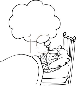 Guy Sleeping With Dream Bubble Clipart