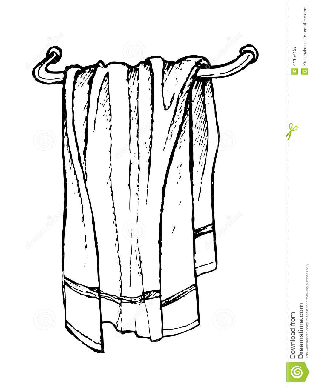 Hand Drawn Bath Towel  Line Art Stock Illustration   Image  41154157