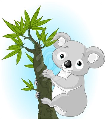 Koala Clip Art Cute Koala On A Tree Animal Clipart 81223179 Jpg
