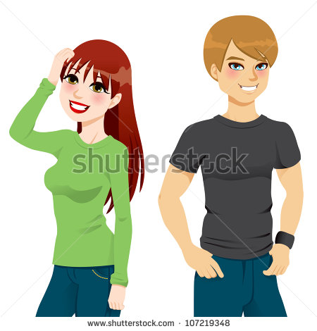 Lovely Young Couple Wearing Black T Shirt And Green Long Sleeve Tshirt    