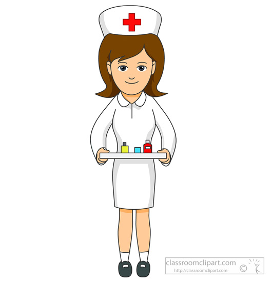 Medical   Nurse Holding Tray With Medicine   Classroom Clipart