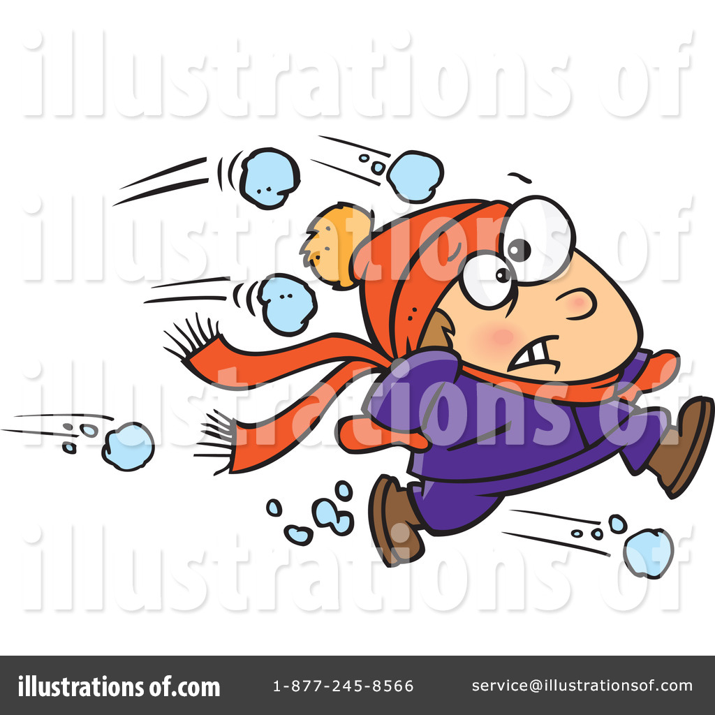 Royalty Free  Rf  Snowball Fight Clipart Illustration By Ron Leishman