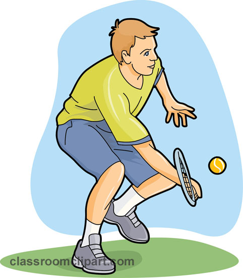 Tennis Clipart   Young Man Playing Tennis 02   Classroom Clipart