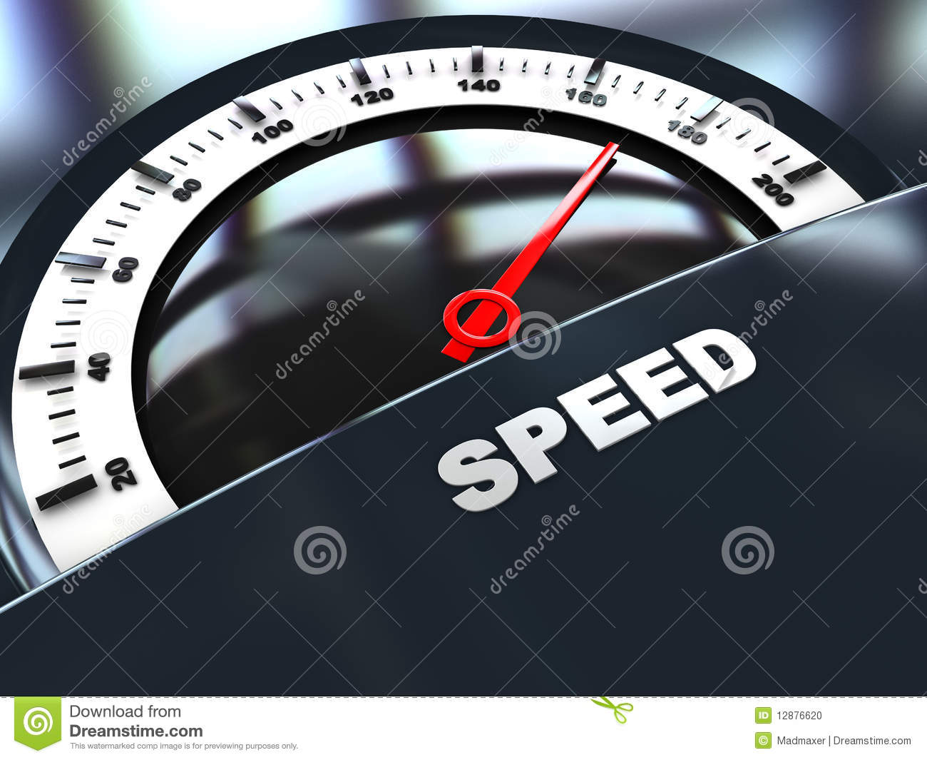 3d Illustration Of Speed Meter With  Speed  Caption On It
