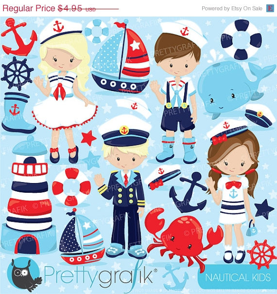 80  Off Sale Nautical Kids Clipart Commercial Use Sailor Vector