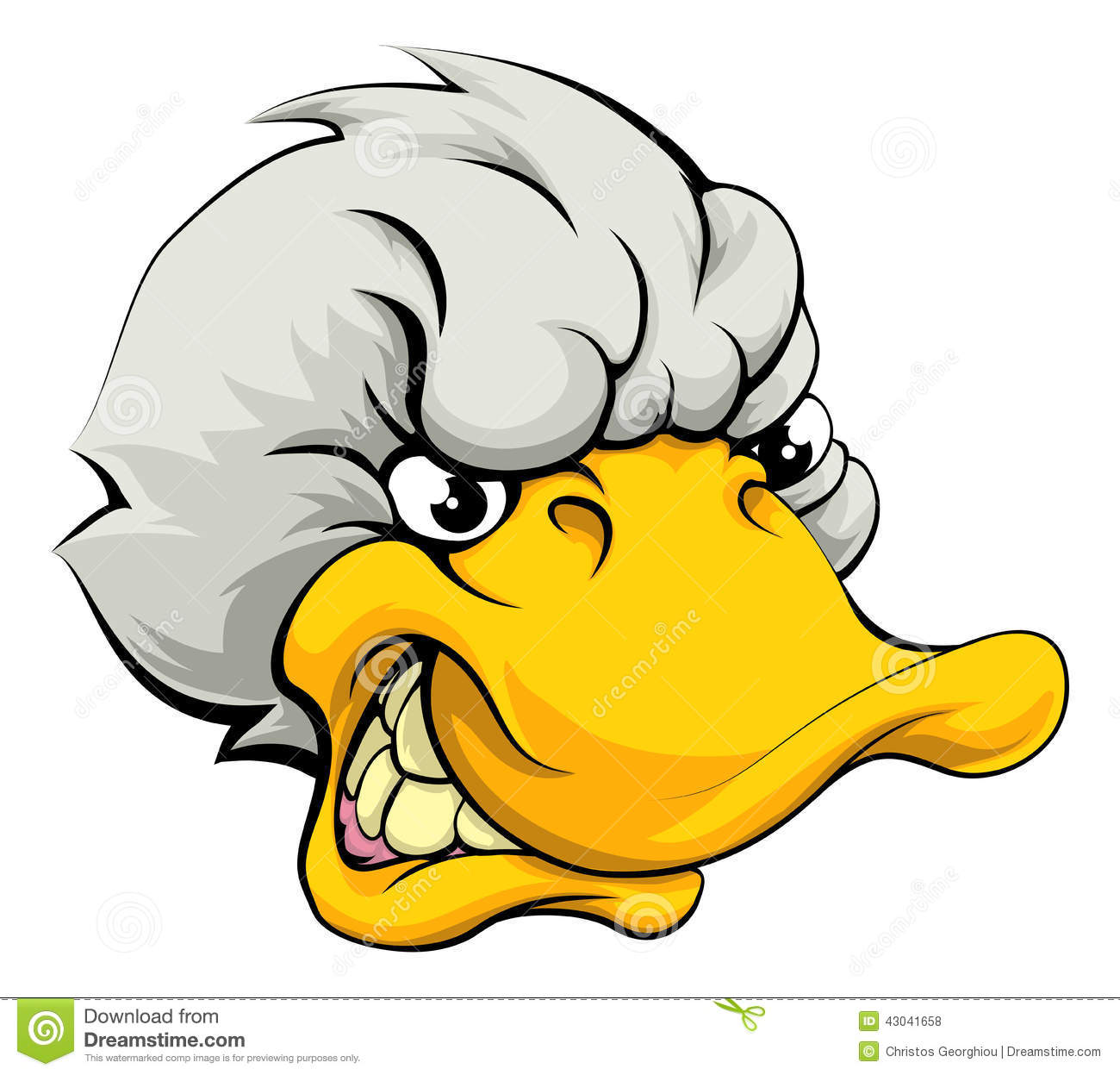 An Illustration Of A Mean Looking Duck Sports Mascot