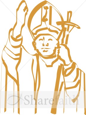 Calligraphic Line Pope   Papal Clipart