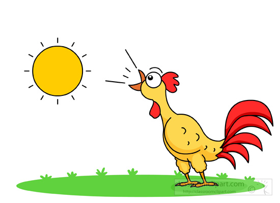 Chicken Clipart   Rooster Making Morning Voice   Classroom Clipart