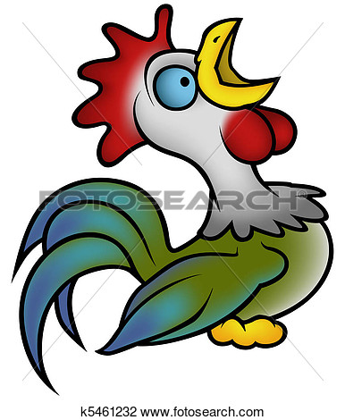 Clipart   Crowing Rooster  Fotosearch   Search Clip Art Illustration