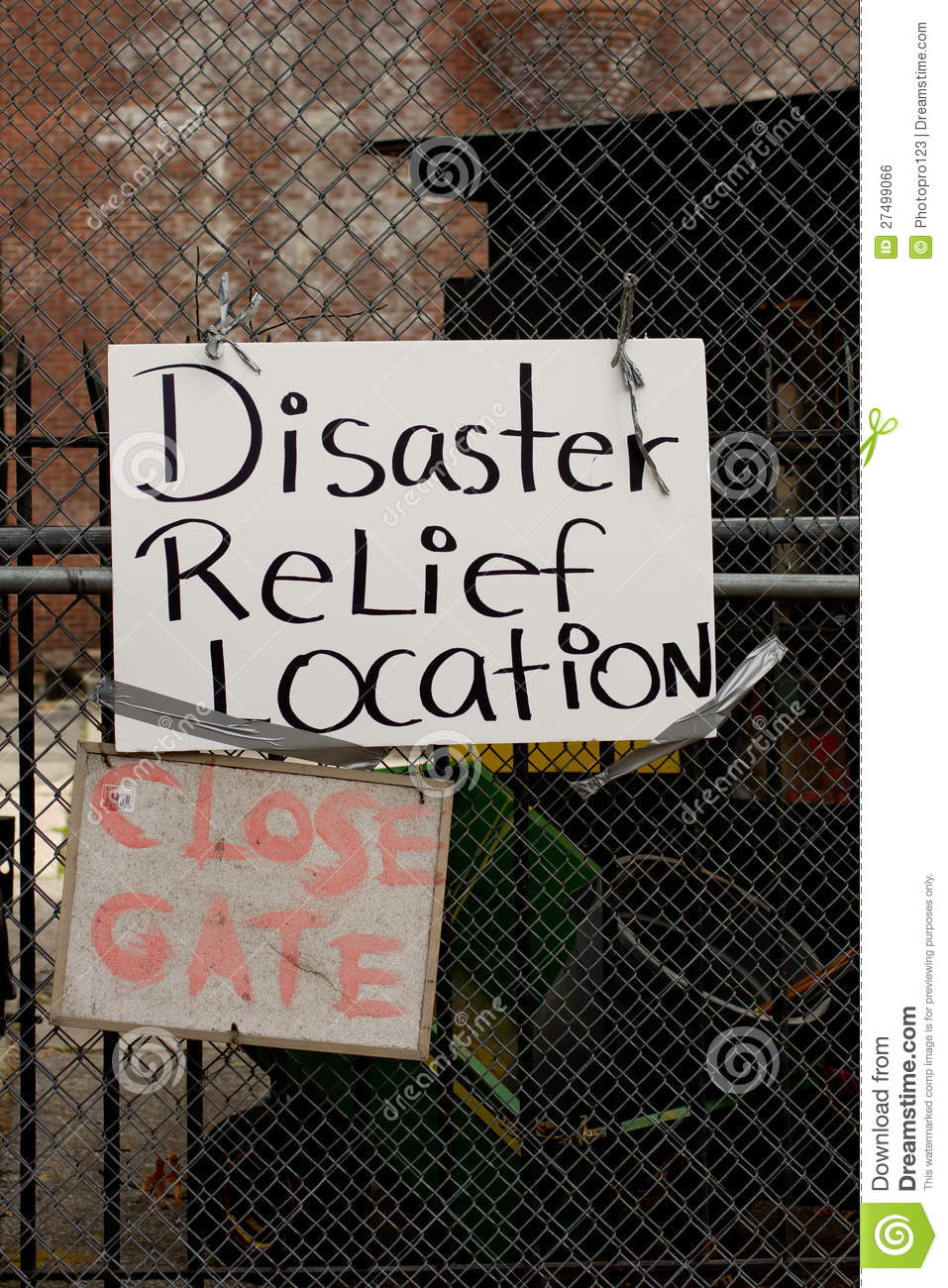 Disaster Relief Sign Royalty Free Stock Image   Image  27499066