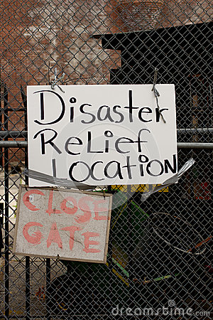 Disaster Relief Sign Royalty Free Stock Image   Image  27499066
