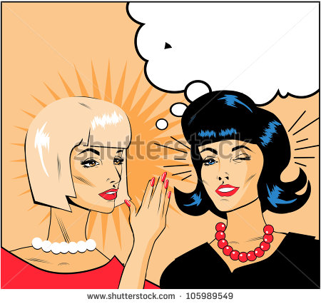 Do You Know  Informer Clipart Illustration Of Two Gossiping Retro