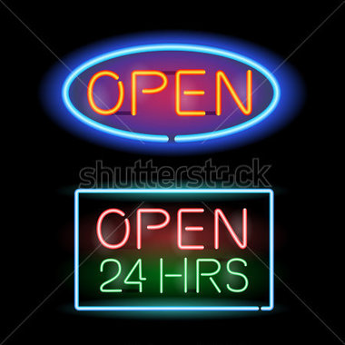 File Browse   Signs   Symbols   Neon Open Sign Light In Vector Format
