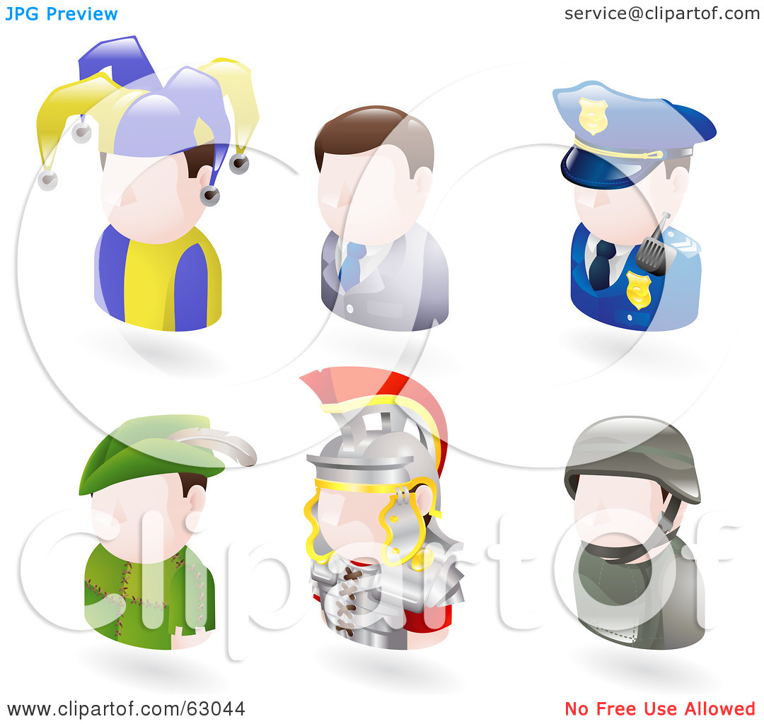 Free  Rf  Clipart Illustration Of A Digital Collage Of Six Avatar