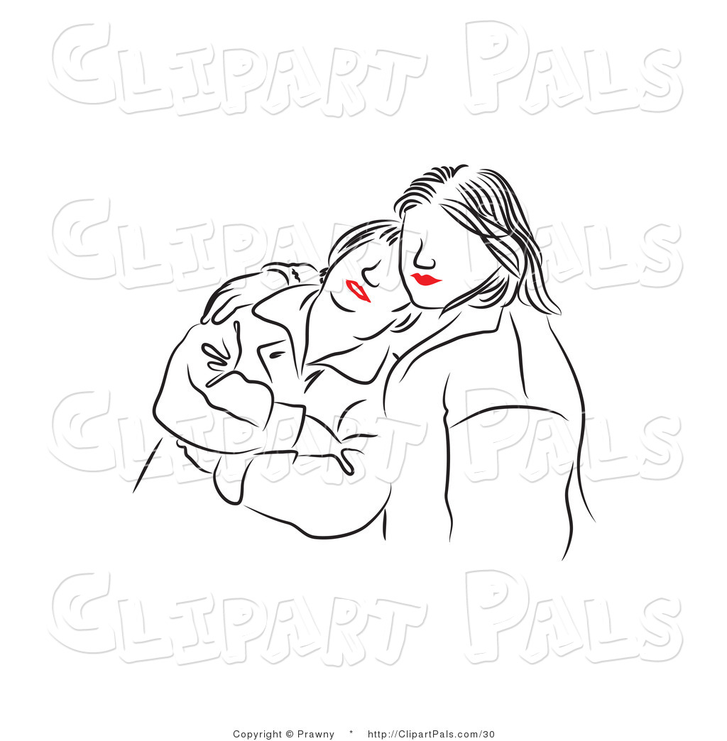 Friends Hugging Clipart Black And White Pal Vector Clipart Of Red