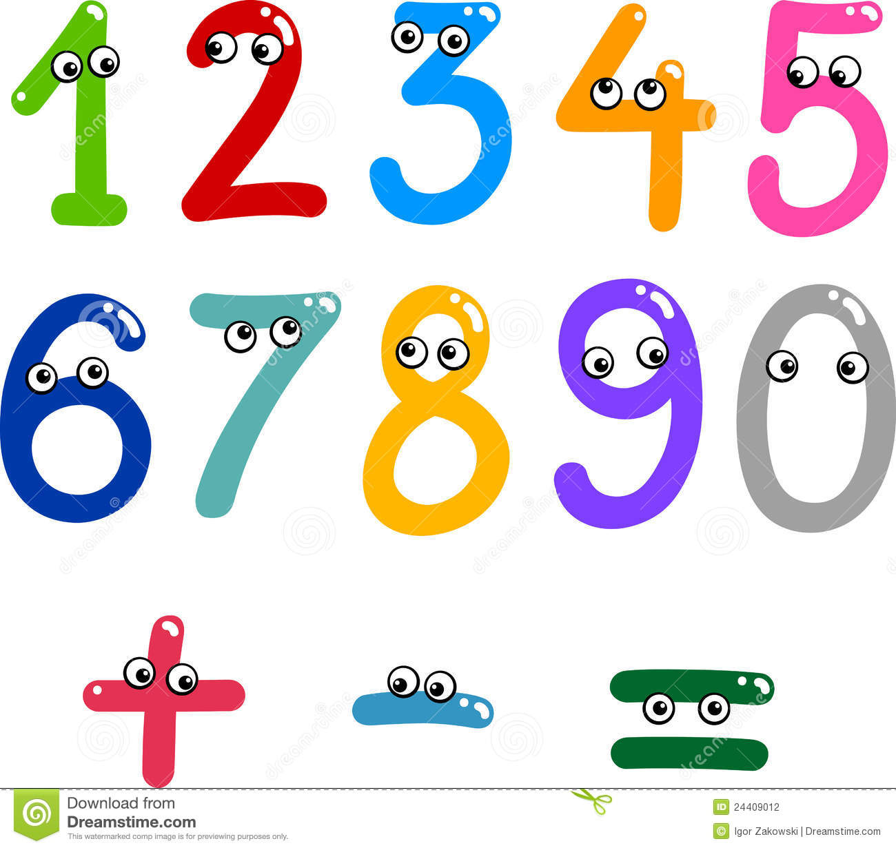 Funny Numbers From Zero To Nine Stock Photography   Image  24409012