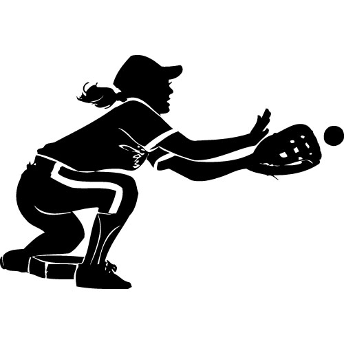 Girls Softball Clipart Black And White   All The Gallery You Need