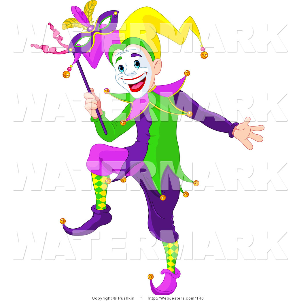 Jester Holding A Mask While Dancing Jester Clip Art Pushkin