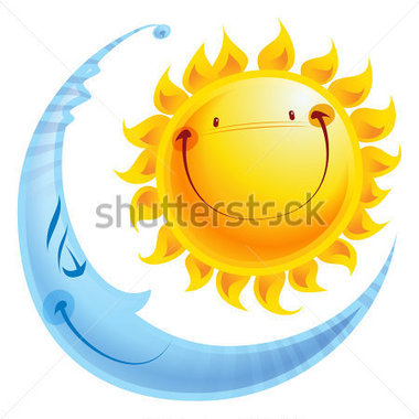 Leuchtende Gelbe L Cheln Sonne Und Schlafen Blue Moon Cartoon Figur
