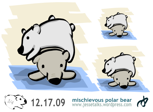 Mischievous Polar Bear  Hump Day    3 4   Vector   Clipart