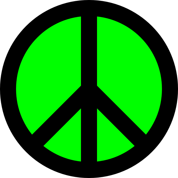 Neon Green   Black Peace Sign Clip Art   Vector Clip Art Online
