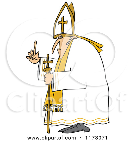 Of A Scared Pope Running   Royalty Free Vector Clipart By Dennis Cox