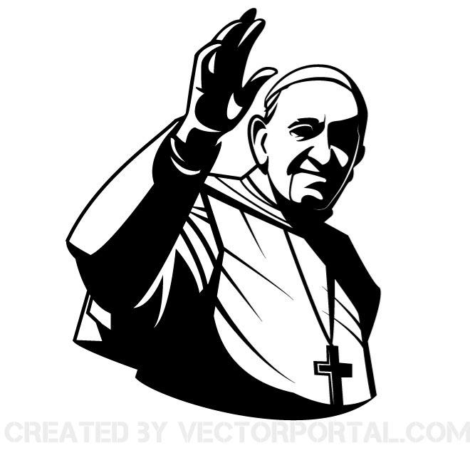 Pope Francis Vector Clip Art