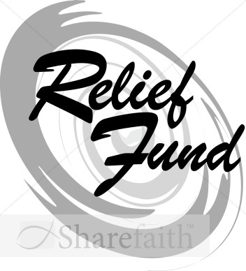 Relief Fund Script Over Gray Hurricane   Natural Disaster Clipart