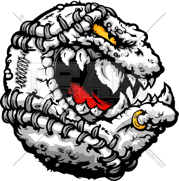 Softball Monster Clipart Image In An Easy To Edit Vector Format 