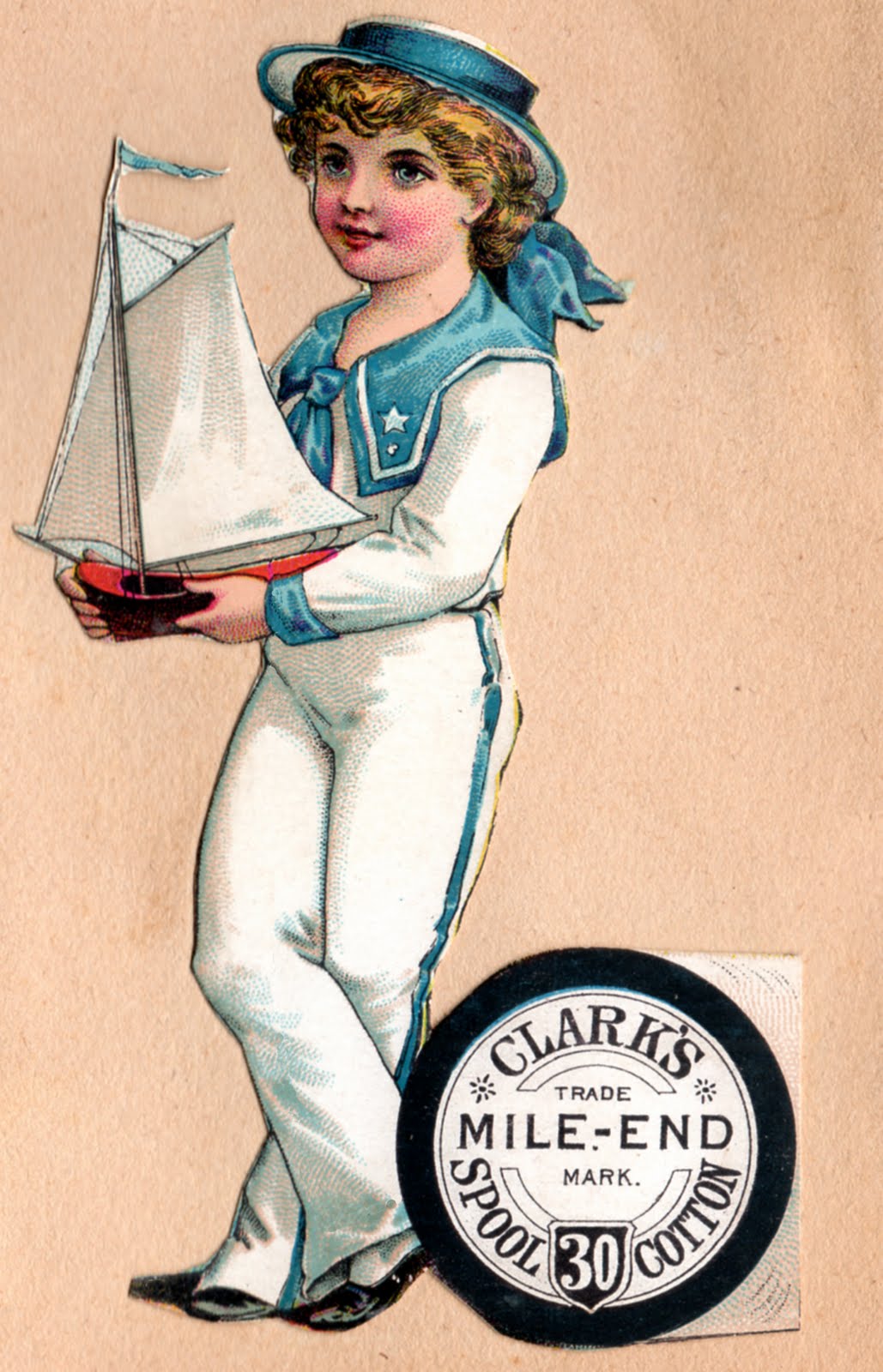 The Vintage Moth    Vintage Clip Art  Sailor Boy