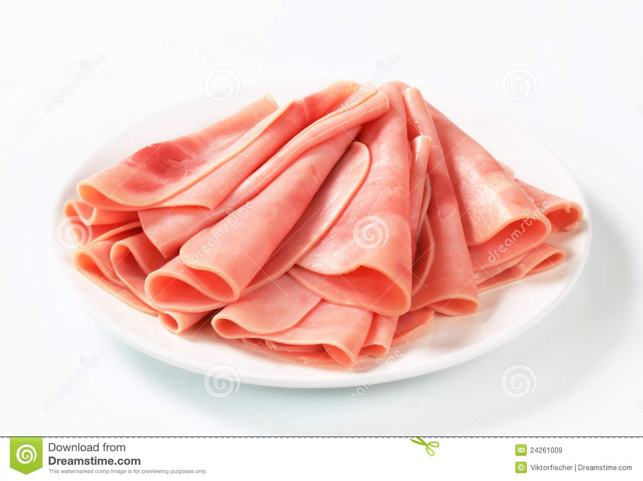 Thinly Sliced Ham Royalty Free Stock Images   Image  24261009