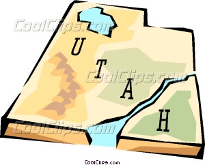 Utah State Map Vector Clip Art