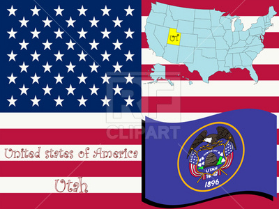 Utah State Outline And Flag 4345 Download Royalty Free Vector    