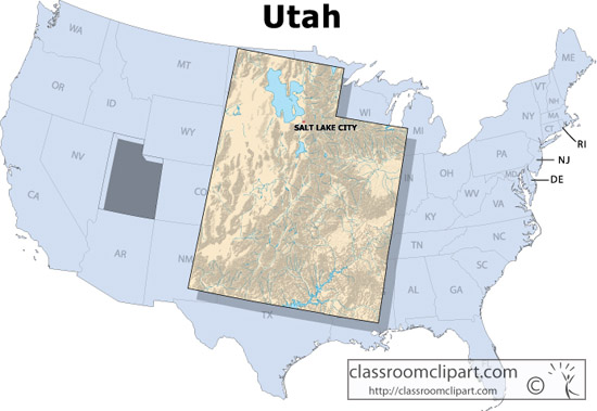 Utah   Utah State Map   Classroom Clipart