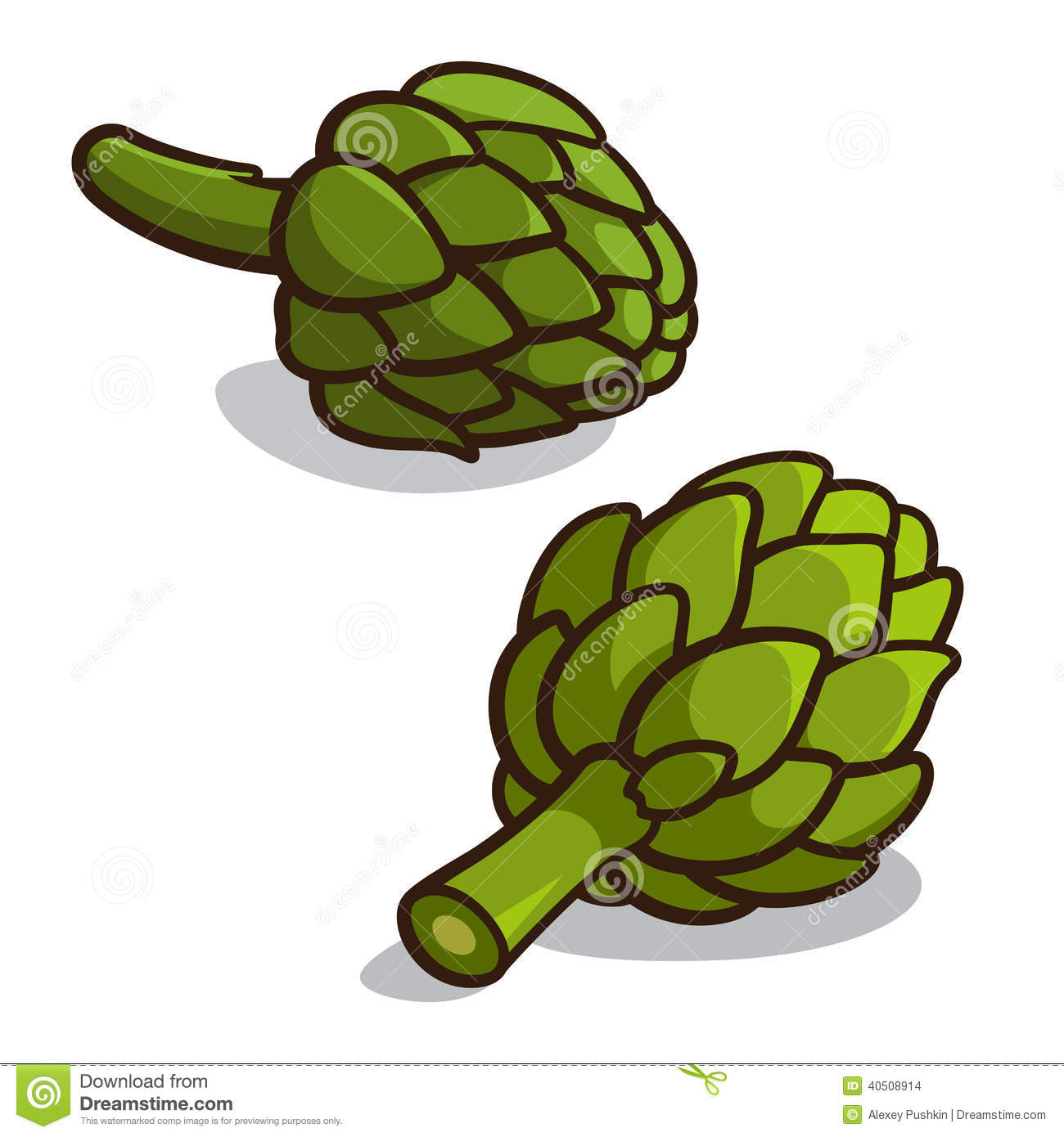 Vector Illustration Of Artichokes Isolated On A White Background