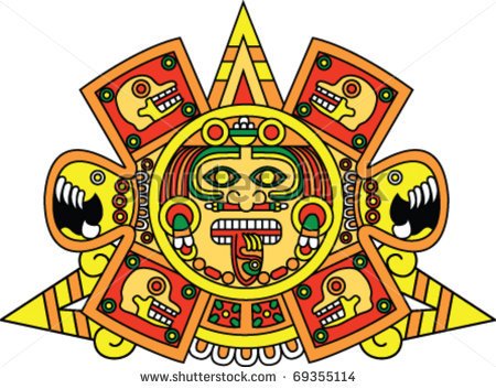 Aztec Sun Clipart Aztec Face   Stock Vector
