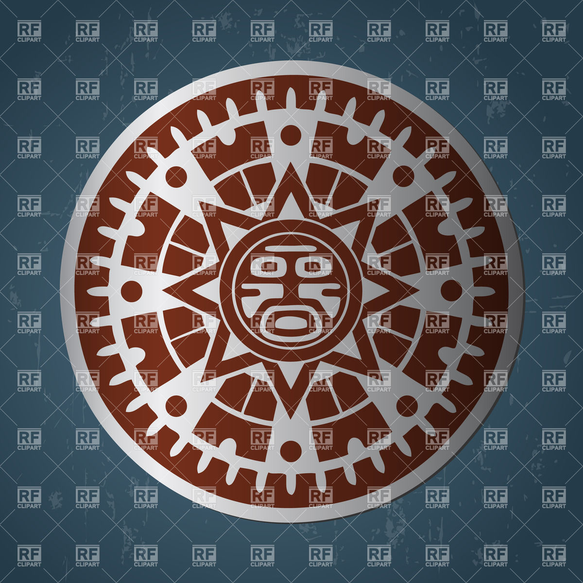 Aztec Symbol   Mayan Sun 28348 Download Royalty Free Vector Clipart    