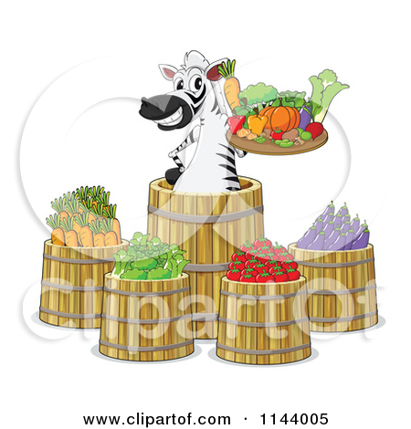 Cartoon Of Black And White Vegetables 3   Royalty Free Vector Clipart    