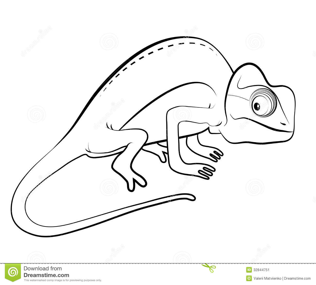 Chameleon Cartoon Character Isolated On White Background